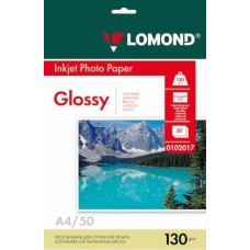 Фотобумага LOMOND Односторонняя Глянцевая, 130г/м2, A4 (21X29,7см) 50л. для струйной печати. арт.:0102017