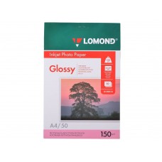 Фотобумага LOMOND Односторонняя Глянцевая, 150г/м2, A4 (21X29,7см ) 50л. для струйной печати. арт.:0102018