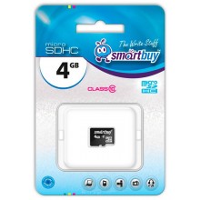 Флеш карта microSD 4GB Smart Buy microSDHC Class 10 арт.:SB4GBSDCL10-00