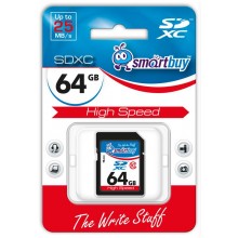 Флеш карта SD 64GB Smart Buy SDXC Class 10 арт.:SB64GBSDXC10