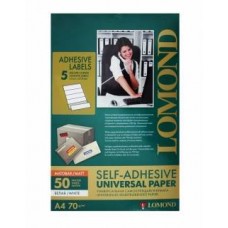 Самоклеящаяся бумага LOMOND универсальная для этикеток, A4, 5 делен. (210 x 57 мм), 70 г/м2, 50 листов. арт.:2100245