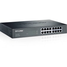 TP-Link TL-SG1016D 16-портовый гигабитный коммутатор, стальной корпус высотой 1U, монтируется в 13-дюймовую стойку