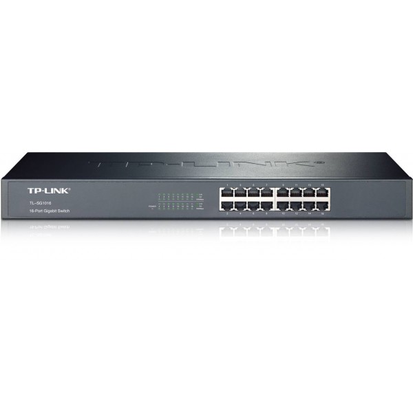 TP-Link TL-SG1016 16-портовый гигабитный коммутатор, стальной корпус высотой 1U, монтируется в 19-дюймовую стойку