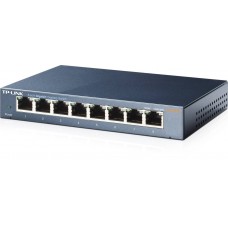 TP-Link TL-SG108 8-портовый гигабитный настольный коммутатор, 8 гигабитных портов RJ45, стальной корпус