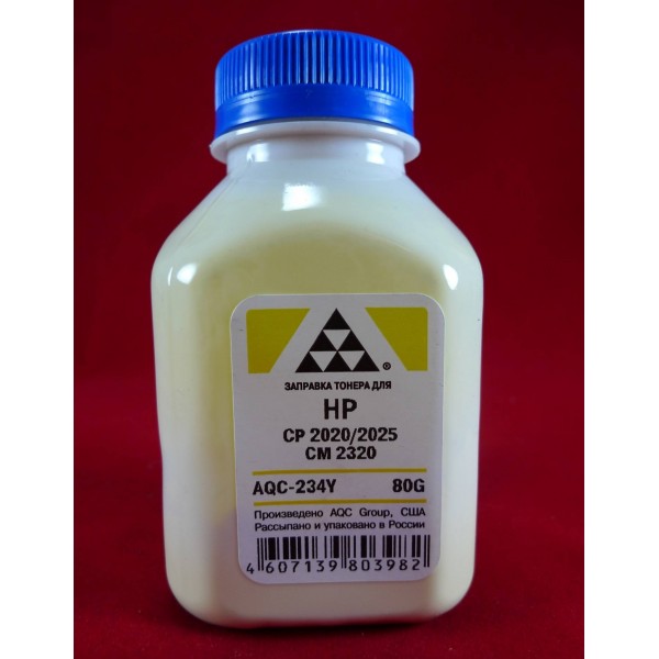 AQC-RUS Тонер для картриджей CC532A/CE412A Yellow (фл. 80г) AQC-США фас.Россия арт.:AQC-234Y