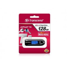 Флеш накопитель 128GB Transcend JetFlash 790, USB 3.1, Черный/Синий арт.:TS128GJF790K