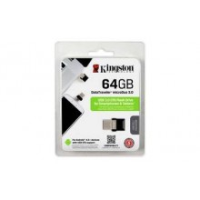 Kingston Technology Флеш накопитель 64GB Kingston DataTraveler microDUO, USB 3.0, OTG арт.:DTDUO3/64GB