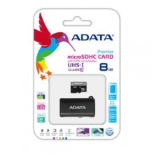Флеш карта microSD 8GB A-DATA microSDHC Class 10 UHS-I (OTG/USB Reader) арт.:AUSDH8GUICL10-ROTGMBK