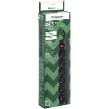 Defender Сетевой фильтр DFS 155, черный, 6 розеток, 5 м. арт.:99496