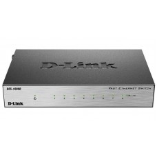 D-Link DES-1008D/L2B Неуправляемый коммутатор с 8 портами 10/100Base-TX, металл