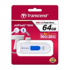 Флеш накопитель 64GB Transcend JetFlash 790, USB 3.1, Белый/Синий арт.:TS64GJF790W
