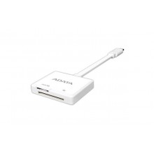 Устройство чтения/записи флеш карт A-DATA MicroSD/SD Lightning Card Reader (для iPhone/iPad), Белый арт.:AMFICRWH