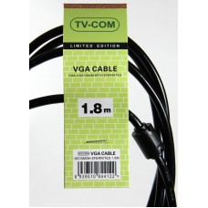 VCOM Кабель соединительный SVGA (15M/M) 1,8m 2 фильтра TV-COM <QCG120H-1.8M>