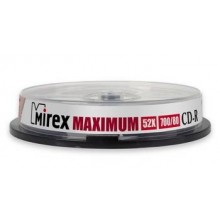 Диск CD-R Mirex 700 Mb, 52х, Maximum, Cake Box (25), (25/300) арт.:UL120052A8M