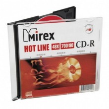 Диск CD-R Mirex 700 Mb, 48х, HotLine, Slim Case (1), (1/200) арт.:UL120050A8S