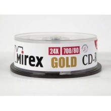 Диск CD-R Mirex 700 Mb, 24х, Gold, Cake Box (25), (25/300) арт.:UL120054A8M