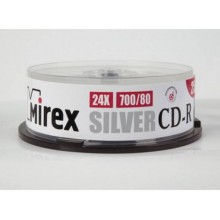 Диск CD-R Mirex 700 Mb, 24х, Silver, Cake Box (25), (25/300) арт.:UL120055A8M
