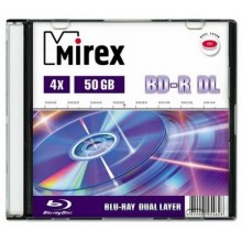 Диск BD-R Mirex 50 Gb, 4x, Slim Case (1), DL (1/50) арт.:UL141005A4S