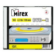 Диск DVD-R Mirex 4.7 Gb, 16x, Slim Case (5), (5/200) арт.:UL130003A1F
