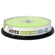 Диск DVD-RW Mirex 4.7 Gb, 4x, Cake Box (10), (10/300) арт.:UL130032A4L