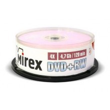 Диск DVD+RW Mirex 4.7 Gb, 4x, Cake Box (10), (10/300) арт.:UL130022A4L