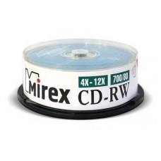 Диск CD-RW Mirex 700 Mb, 12х, Cake Box (25), (25/300) арт.:UL121002A8M