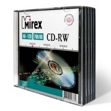 Диск CD-RW Mirex 700 Mb, 12х, Slim Case (5), (5/200) арт.:UL121002A8F