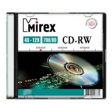 Диск CD-RW Mirex 700 Mb, 12х, Slim Case (1), (1/200) арт.:UL121002A8S