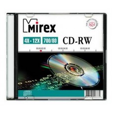 Диск CD-RW Mirex 700 Mb, 12х, Slim Case (1), (1/200) арт.:UL121002A8S
