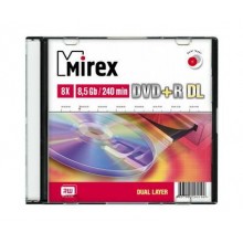 Диск DVD+R Mirex 8.5 Gb, 8x, Slim Case (1), Dual Layer (1/50) арт.:UL130062A8S