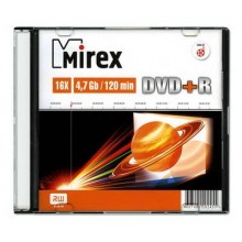 Диск DVD+R Mirex 4.7 Gb, 16x, Slim Case (1), (1/200) арт.:UL130013A1S