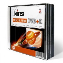 Диск DVD+R Mirex 4.7 Gb, 16x, Slim Case (5), (5/200) арт.:UL130013A1F