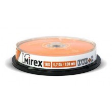 Диск DVD+R Mirex 4.7 Gb, 16x, Cake Box (10), (10/300) арт.:UL130013A1L