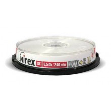 Диск DVD+R Mirex 8.5 Gb, 8x, Cake Box (10), Ink Printable, Dual Layer (10/300) арт.:UL130069A8L