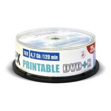 Диск DVD+R Mirex 4.7 Gb, 16x, Cake Box (25), Ink Printable (25/300) арт.:UL130029A1M