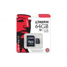 Kingston Technology Флеш карта microSD 64GB Kingston microSDHC Class 10 UHS-I Industrial Temp (SD адаптер) арт.:SDCIT/64GB