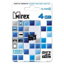 Флеш карта microSD 4GB Mirex microSDHC Class 4 арт.:13612-MCROSD04