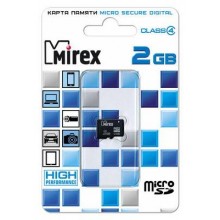 Флеш карта microSD 2GB Mirex microSDHC Class 4 арт.:13612-MCROSD02