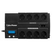 ИБП CyberPower BR1200ELCD Line-interactive 1200VA/720W (Euro x8, RJ11/RJ45, USB-A x1, USB-порт, 288x118x166(мм), 8,2кг)