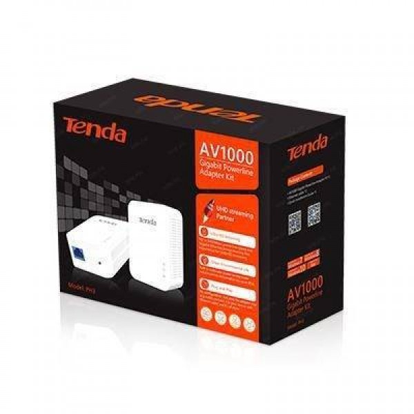 Tenda PH3 Набор 2хPowerLine адаптеров AV1000, 1000 Мбит/с, в комплекте - 2 шт (P3)