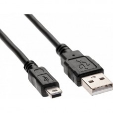 VCOM Кабель USB 2.0 A-->mini-B 5P (1м) черный TELECOM <TC6911BK-1.0M>