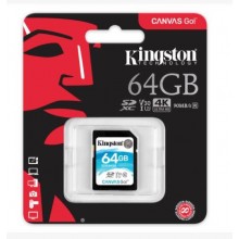 Kingston Technology Флеш карта SD 64GB Kingston SDXC Class 10 UHS-I U3 V30 Canvas Go 45MB/s арт.:SDG/64GB