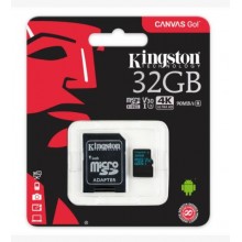 Kingston Technology Флеш карта microSD 32GB Kingston microSDHC Class UHS-I U3 V30 Canvas Go (SD адаптер) 45MB/s арт.:SDCG2/32GB