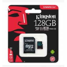Kingston Technology Флеш карта microSD 128GB Kingston microSDXC Class UHS-I U3 V30 Canvas Go (SD адаптер) 45MB/s арт.:SDCG2/128GB