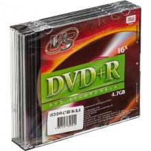 Диск DVD+R VS 4.7 Gb, 16x, Slim Case (5), (5/200) арт.:VSDVDPRSL501