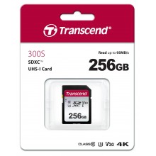 Флеш карта SD 256GB Transcend SDXC Class 10 UHS-I U3, V30, TLC, Silver арт.:TS256GSDC300S