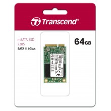 Твердотельный диск 64GB Transcend MSA230S, mSATA, SATA III, 3D TLC [ R/W - 200/390 MB/s] арт.:TS64GMSA230S