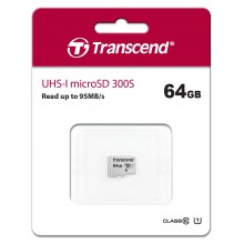 Флеш карта microSD 64GB Transcend microSDXC Class 10 UHS-I U1, (без адаптера), TLC арт.:TS64GUSD300S