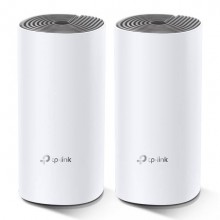 TP-Link Deco E4(2-pack) Домашняя Mesh Wi-Fi система AC1200, до 300 Мбит/с на 2,4 ГГц + до 867 Мбит/с на 5 ГГц