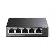 TP-Link TL-SF1005P 5-портовый настольный коммутатор 10/100 Мбит/с с 4 портами PoE+, стальной корпус